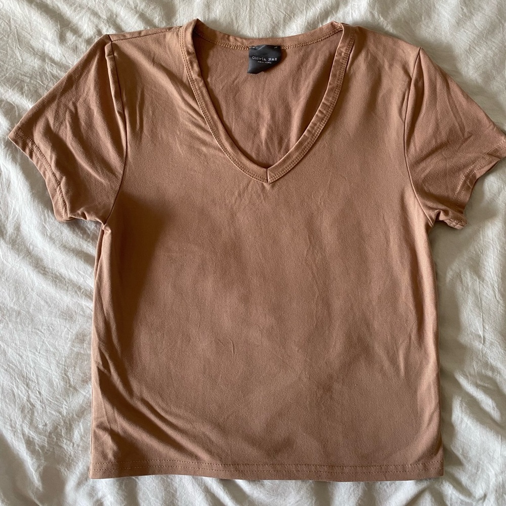 Beige V-neck top